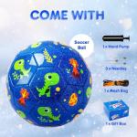 EVERICH TOY Toddler Soccer Ball - 5.9“ Small Soccer Ball Size 2 with Pump - Dinosaur Toys Indoor Outdoor Play Balls Games - Great Birthday Gifts for Children Girls Boys
