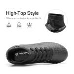 DREAM PAIRS Boys Girls Soccer Cleats Youth Firm Groud Outdoor Sport Athletic High Top Football Shoes for Little/Big Kid,Size 5 Big Kid,All/Black,HZ19002K