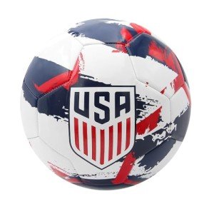 Icon Sports Officially Licensed U.S. Soccer, Size 5 Regulation Soccer Ball, Non-Toxic Patterned PVC, White Brush for Adults & Kids