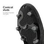 DREAM PAIRS Mens Sport Flexible Athletic Lace Up Light Weight Outdoor Cleats Football Soccer Shoes,Size 7.5,Black/Dark/Grey,160859-M