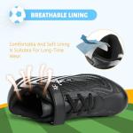 ZVC Kids Soccer Cleats Boys Girls Soccer Shoes Outdoor Firm Ground Youth Football Cleats for Little Kid/Big Kid Black
