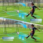 5-in-1 Soccer Rebounder Net, 7x5Ft OR 12x6Ft Soccer Goal Training, Large Ultra-Responsive Football Net for Powerful, High Low Passing, Ball Control Practice
