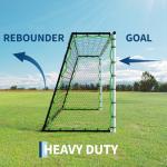 5-in-1 Soccer Rebounder Net, 7x5Ft OR 12x6Ft Soccer Goal Training, Large Ultra-Responsive Football Net for Powerful, High Low Passing, Ball Control Practice