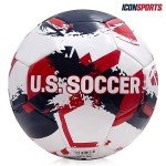 Icon Sports Officially Licensed U.S. Soccer, Size 5 Regulation Soccer Ball, Non-Toxic Patterned PVC, White Brush for Adults & Kids