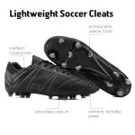 DREAM PAIRS Mens Sport Flexible Athletic Lace Up Light Weight Outdoor Cleats Football Soccer Shoes,Size 7,Black/Grey,160859-M