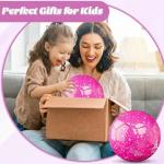 Picador Kids Soccer Ball Size 4 - Glitter Shiny Soccer Balls for Girls Boys Youth Children Backyard School Outdoor Ball with Pump Gift