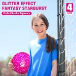Picador Kids Soccer Ball Size 4 - Glitter Shiny Soccer Balls for Girls Boys Youth Children Backyard School Outdoor Ball with Pump Gift