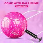 Picador Kids Soccer Ball Size 4 - Glitter Shiny Soccer Balls for Girls Boys Youth Children Backyard School Outdoor Ball with Pump Gift