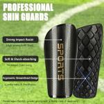 Soccer Shin Guards for Kids Youth - Shin Pads Set with Shin Sleeves and Long Soccer Socks for Age 3-16 Boys and Girls - Lightweight Soccer Equipment (L, Black)
