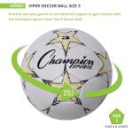 Champion Sports Viper Soccer Ball, Size 3 – Soft Touch TPU Cover, Airlock Bladder, Youth Under 8 – Yellow/Black/White