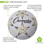 Champion Sports Viper Soccer Ball, Size 3 – Soft Touch TPU Cover, Airlock Bladder, Youth Under 8 – Yellow/Black/White
