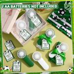 Woanger 12 Set Soccer Mini Handheld Fans Cooling Set 40 x 12 Inches Soccer Ice Cooling Towel Quick Drying Small Personal Fans Cards Drawstring Bags Ribbon for Sport Party Favors Team Gift