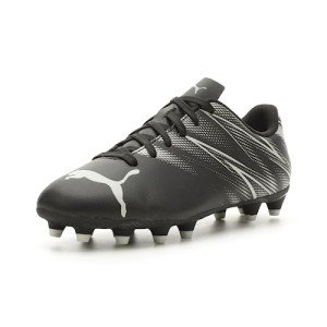 PUMA Attacanto Firm, Artificial Ground Soccer Cleats Sneaker, Black-Silver Mist, 13 US Unisex Big Kid