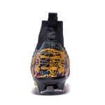 curunect Men's Soccer Cleats Womens High-top Football Cleats Outdoor Training Futsal Soccer Shoes for Big Boys Tacos de Futbol para Hombre, Black/Gold/Silver, US Men 8