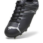 PUMA Attacanto Firm, Artificial Ground Soccer Cleats Sneaker, Black-Silver Mist, 13 US Unisex Big Kid