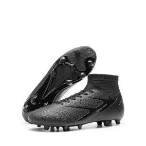 DREAM PAIRS Men's High-Tops Soccer Cleats Lace-Up Adult Football Shoes Lightweight Professional Athletic Training Soccer Shoes,Size 7.5,Black,SDSC2407M