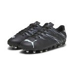 PUMA Attacanto Firm, Artificial Ground Soccer Cleats Sneaker, Black-Silver Mist, 13 US Unisex Big Kid