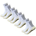 Yufree Men's Soccer Socks Anti Slip Non Slip Grip Pads for Football Basketball Sports Grip Socks, 4 Pair