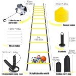 Agility Ladder,Speed Training Equipment Set,20ft Rungs Speed Ladder,Soccer Cones,Jump Rope, Running Resistance Umbrella,Basketball Equipment Football Fitness Training Equipment for Kids Youth Adults