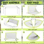 hoerlar Kids Soccer Goals for Backyard Set of 2-6x4 ft Portable Pop Up Soccer Nets Training Equipment with Soccer Ball, Ladder, Cones, Ideal Birthday for Kids Ages 3-5 6-8 8-10 10-12