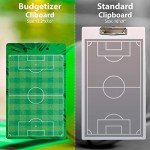Soccer Clipboard for Coaches, Dry Erase Clipboard, Double Sided Lineup Coach Whiteboard with Whistle and Markers – Soccer Coaching Equipment Playbook Board Gear, Coaching Tactics Board