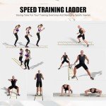 Agility Ladder,Speed Training Equipment Set,20ft Rungs Speed Ladder,Soccer Cones,Jump Rope, Running Resistance Umbrella,Basketball Equipment Football Fitness Training Equipment for Kids Youth Adults