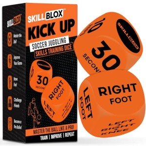 SKILL BLOX Soccer Kick Up Training Dice (2 pcs) - Football Soccer Gifts - Soccer Ball Juggling Skills. Gifts for Boys and Girls. Kick Ups Training