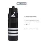 adidas 750 ML (28 oz) Stadium Refillable Plastic Sport Water Bottle, Black/White, One Size