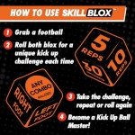SKILL BLOX Soccer Kick Up Training Dice (2 pcs) - Football Soccer Gifts - Soccer Ball Juggling Skills. Gifts for Boys and Girls. Kick Ups Training