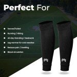 MediCaptain Pre Cut Soccer Sock Sleeves, Companion for Soccer Grip Socks, Securely Holds Shin Guards, Compression Leg Warmer (US, Alpha, One Size, Regular, Regular, Black)