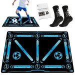 Soccer Training Mat, Soccer Training Equipment Includes Premium Anti-Slip Soccer Socks Improve Agility and Coordination,Anti-Slip Silent Absorption Soccer Footwork Training Mat