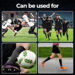 MediCaptain Pre Cut Soccer Sock Sleeves, Companion for Soccer Grip Socks, Securely Holds Shin Guards, Compression Leg Warmer (US, Alpha, One Size, Regular, Regular, Black)