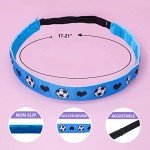 FROG SAC 4 Soccer Headbands for Girls, Adjustable No Slip Sport Head Band for Kids, Thin Athletic Stretch Elastic Fabric Head Band Hair Accessories
