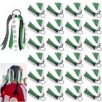 24 Pcs Soccer Hair Ties, Soccer Hair Accessories for Girls, Soccer Ribbon, Holder Streamer Elastics, Soccer Scrunchies for Girls Soccer Accessories Ponytail Holder Scrunchies for Girls Gifts