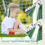 24 Pcs Soccer Hair Ties, Soccer Hair Accessories for Girls, Soccer Ribbon, Holder Streamer Elastics, Soccer Scrunchies for Girls Soccer Accessories Ponytail Holder Scrunchies for Girls Gifts