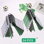 24 Pcs Soccer Hair Ties, Soccer Hair Accessories for Girls, Soccer Ribbon, Holder Streamer Elastics, Soccer Scrunchies for Girls Soccer Accessories Ponytail Holder Scrunchies for Girls Gifts