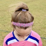 FROG SAC 4 Soccer Headbands for Girls, Adjustable No Slip Sport Head Band for Kids, Thin Athletic Stretch Elastic Fabric Head Band Hair Accessories