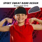 Kids Breathable Sweat-Wicking Sports Headbands, 6-Pack for Boys' Soccer, Baseball, and Athletic Activities