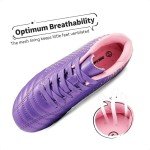 DREAM PAIRS Boys Girls Outdoor Sport Football Shoes Soccer Cleats for Little/Big Kid,Size 13 Little Kid,Light/Purple/Pink,SUPERFLIGHT-1K