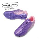 DREAM PAIRS Boys Girls Outdoor Sport Football Shoes Soccer Cleats for Little/Big Kid,Size 13 Little Kid,Light/Purple/Pink,SUPERFLIGHT-1K