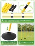 GHB Agility Poles 4 Pack 50" Sports Soccer Training Poles,Detachable Speed Training Equipment Football Accessories with Rubber Base