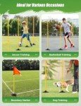 GHB Agility Poles 4 Pack 50" Sports Soccer Training Poles,Detachable Speed Training Equipment Football Accessories with Rubber Base