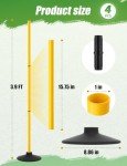 GHB Agility Poles 4 Pack 50" Sports Soccer Training Poles,Detachable Speed Training Equipment Football Accessories with Rubber Base
