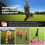 Agility Ladder Speed Training Equipment Set-20 ft Agility Ladder, 12 Soccer Cones, 4 Hurdles, Jump Rope, Running Parachute, Basketball Football Soccer Training Equipment for Kids, Youth, Adults