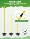 GHB Agility Poles 4 Pack 50" Sports Soccer Training Poles,Detachable Speed Training Equipment Football Accessories with Rubber Base