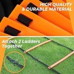 GHB Pro Agility Ladder Soccer Kick Trainer Set 20ft 12 Rung 10 Cones and 4 Stakes Speed Agility Football Training Equipment with Carrying Bag (Orange)