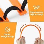 GHB Pro Agility Ladder Soccer Kick Trainer Set 20ft 12 Rung 10 Cones and 4 Stakes Speed Agility Football Training Equipment with Carrying Bag (Orange)