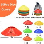 Soccer Cones Set, 24Pcs 7" Cones Sports + 60Pcs Disc Cones, Soccer Training Equipment with 2Pcs Carry Bag, Agility Field Marker, Soccer Cones for Training, Plastic Soccer Cones for Drills
