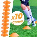 GHB Pro Agility Ladder Soccer Kick Trainer Set 20ft 12 Rung 10 Cones and 4 Stakes Speed Agility Football Training Equipment with Carrying Bag (Orange)