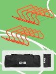 GHB 10 Pack 8" Agility Hurdles Speed Agility Training Hurdles, Detachable Sturdy Hurdles Training Equipment Set with Carry Bag for Kids,Athletes,Soccer,Basketball